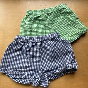 Gingham Baby/Toddler Shorts Set - Green & Navy
